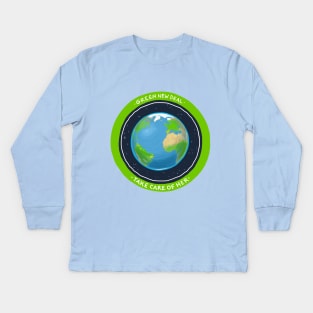 Green New Deal Earth Kids Long Sleeve T-Shirt